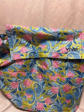 VIVE Large Paisley Floral Tote Bag Mustard Blue Pink Boho Travel Utility Bag